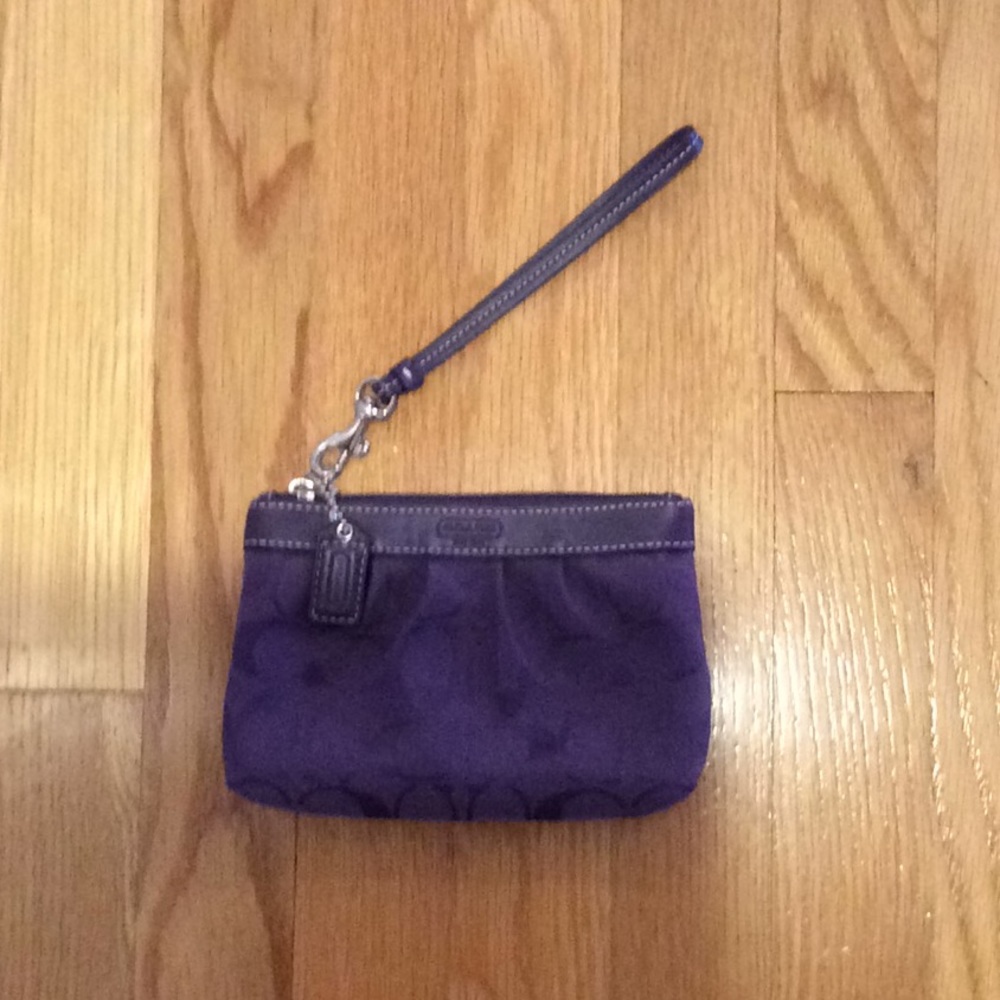 Purple Coach wristlet